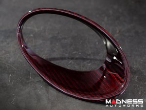  FIAT 500 Driving Lights Frames - Carbon Fiber - NA Model - Red Candy